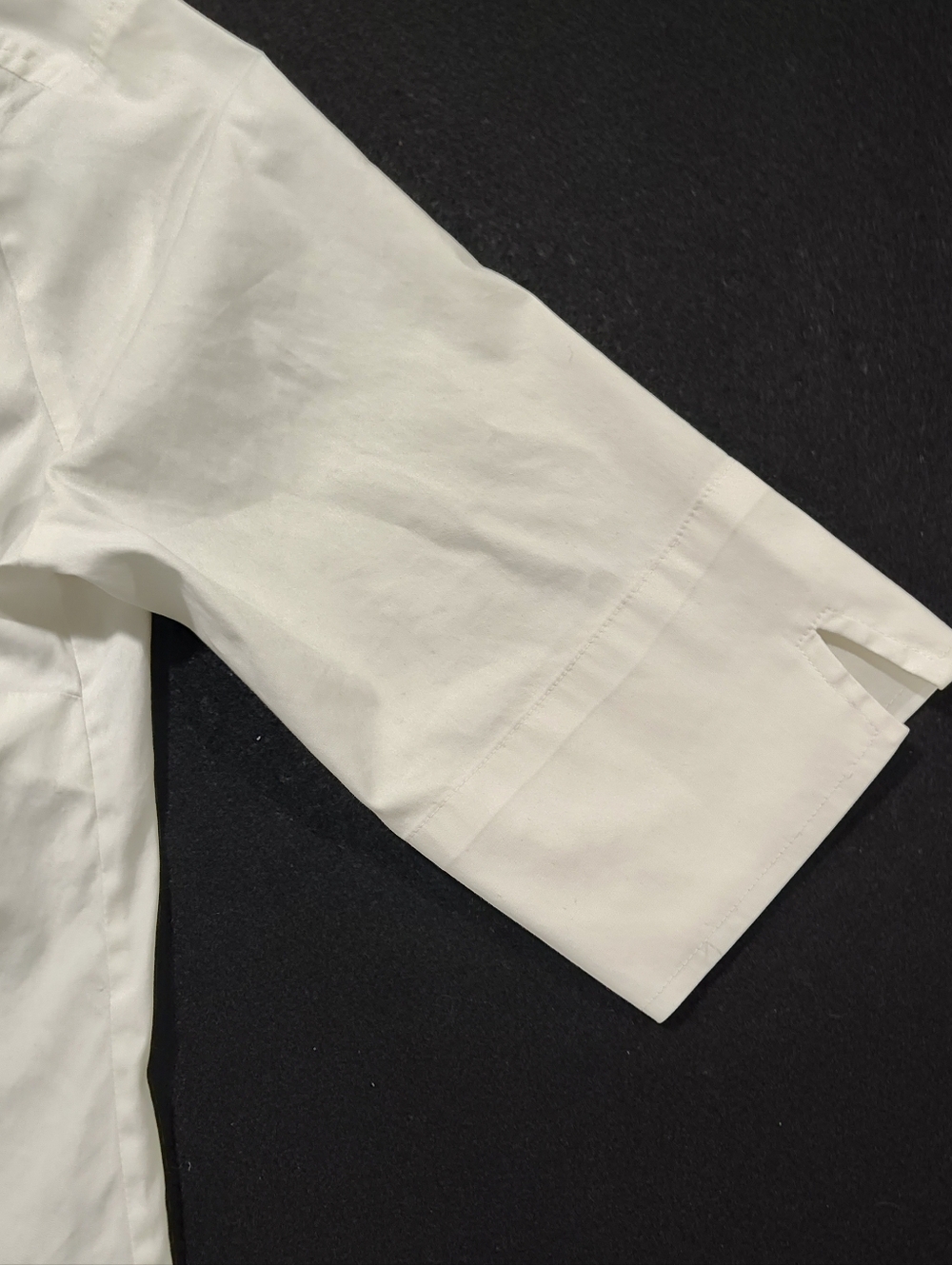 Ann Taylor Petite Women's 10p Collared Button Down 3/4 Sleeve Dress Shirt, White - Picture 3 of 7
